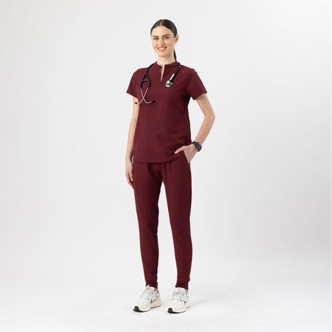 Halo Two Pocket Top Burgundy