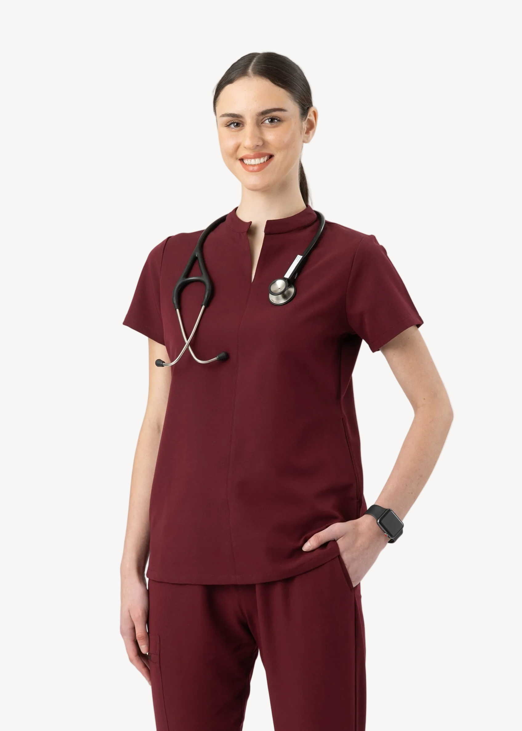 Halo Two Pocket Top Burgundy