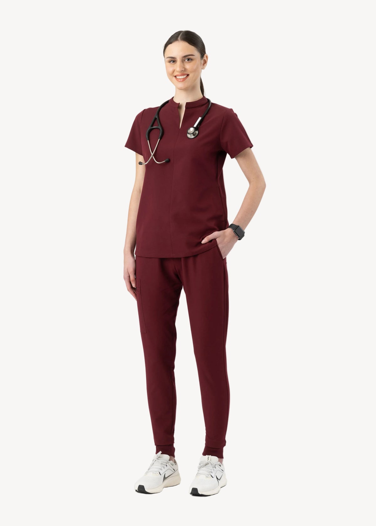 Halo Two Pocket Top Burgundy