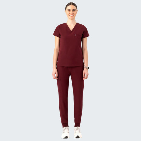 Aura One Pocket Top Burgundy