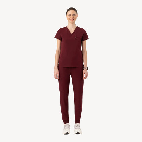 Aura One Pocket Top Burgundy