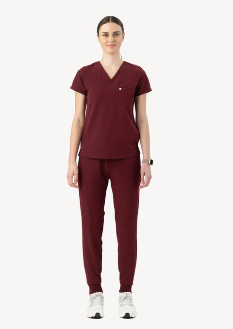 Aura One Pocket Top Burgundy