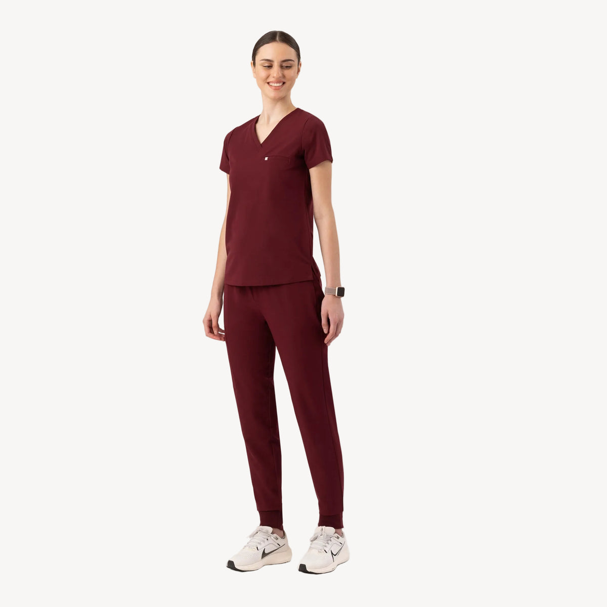High Waist Joggers Burgundy