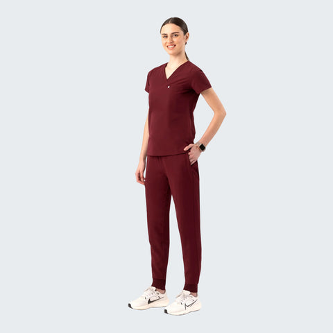 Aura One Pocket Top Burgundy