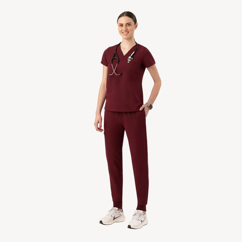 High Waist Joggers Burgundy