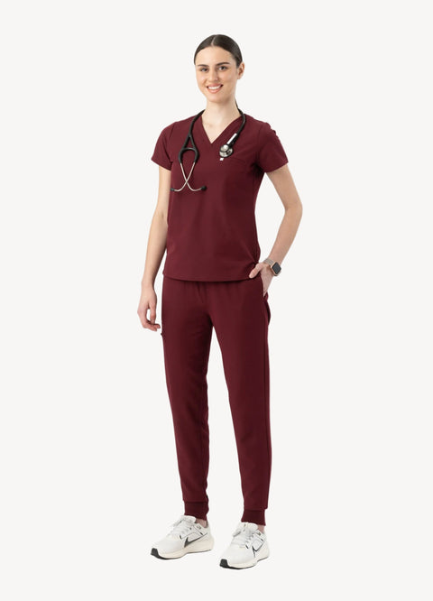 Aura One Pocket Top Burgundy