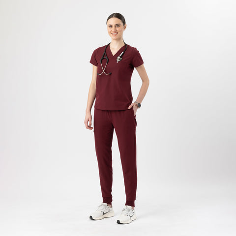 Aura One Pocket Top Burgundy