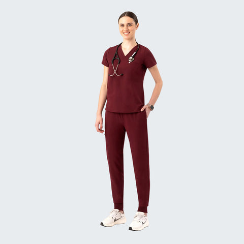 Aura One Pocket Top Burgundy