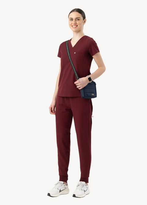 Aura One Pocket Top Burgundy