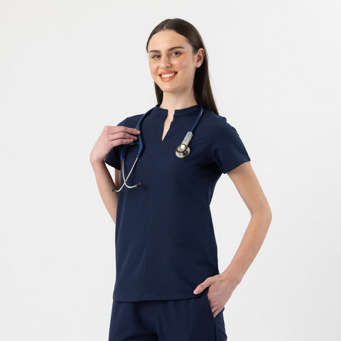 Halo Two Pocket Top Navy