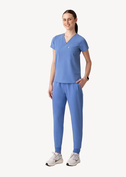 High Waist Joggers Ceil Blue