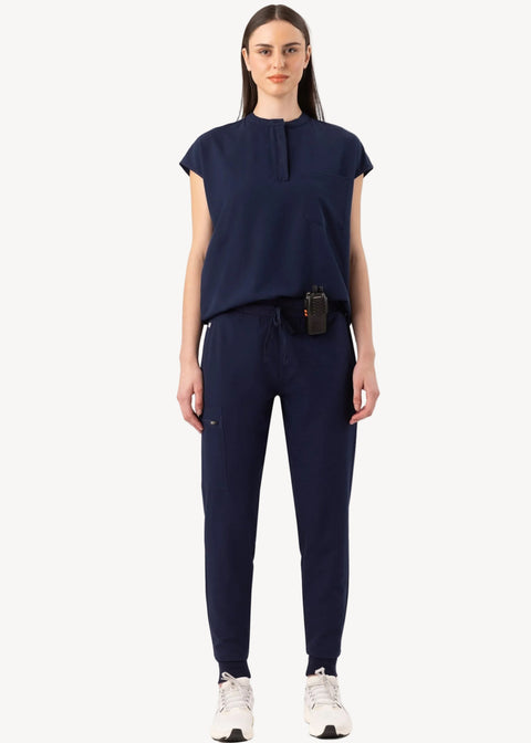 High Waist Joggers Navy