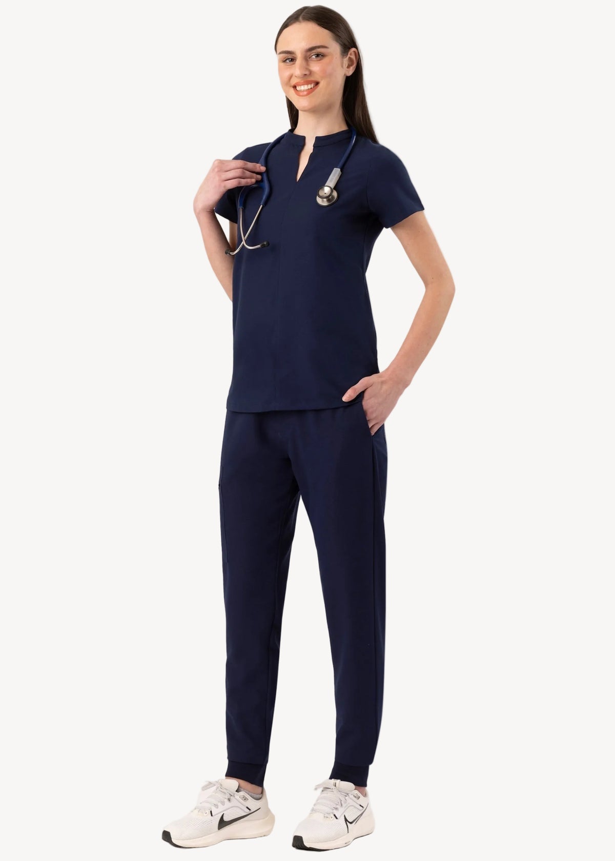 High Waist Joggers Navy