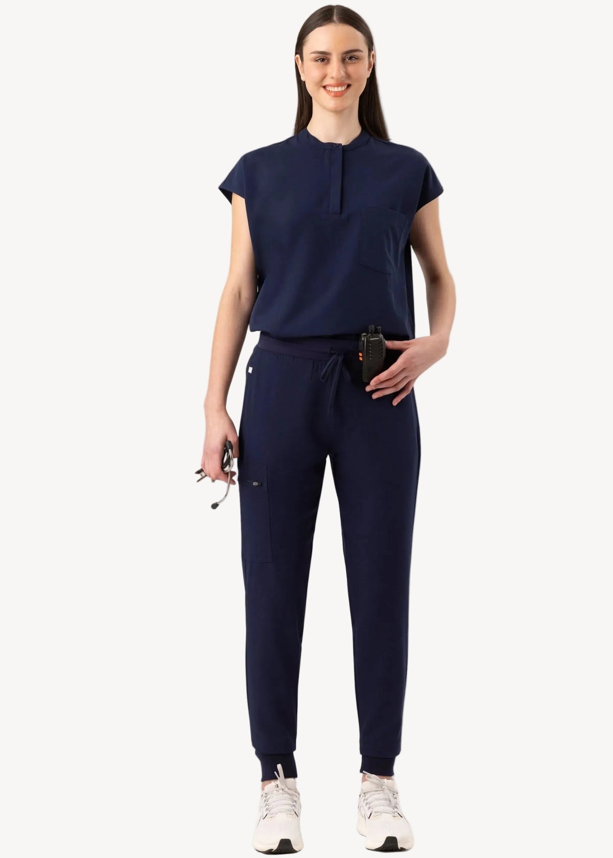 High Waist Joggers Navy
