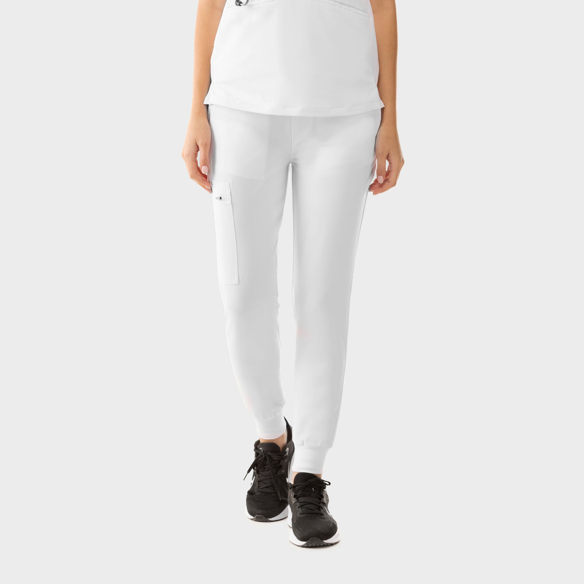 High Waist Joggers White