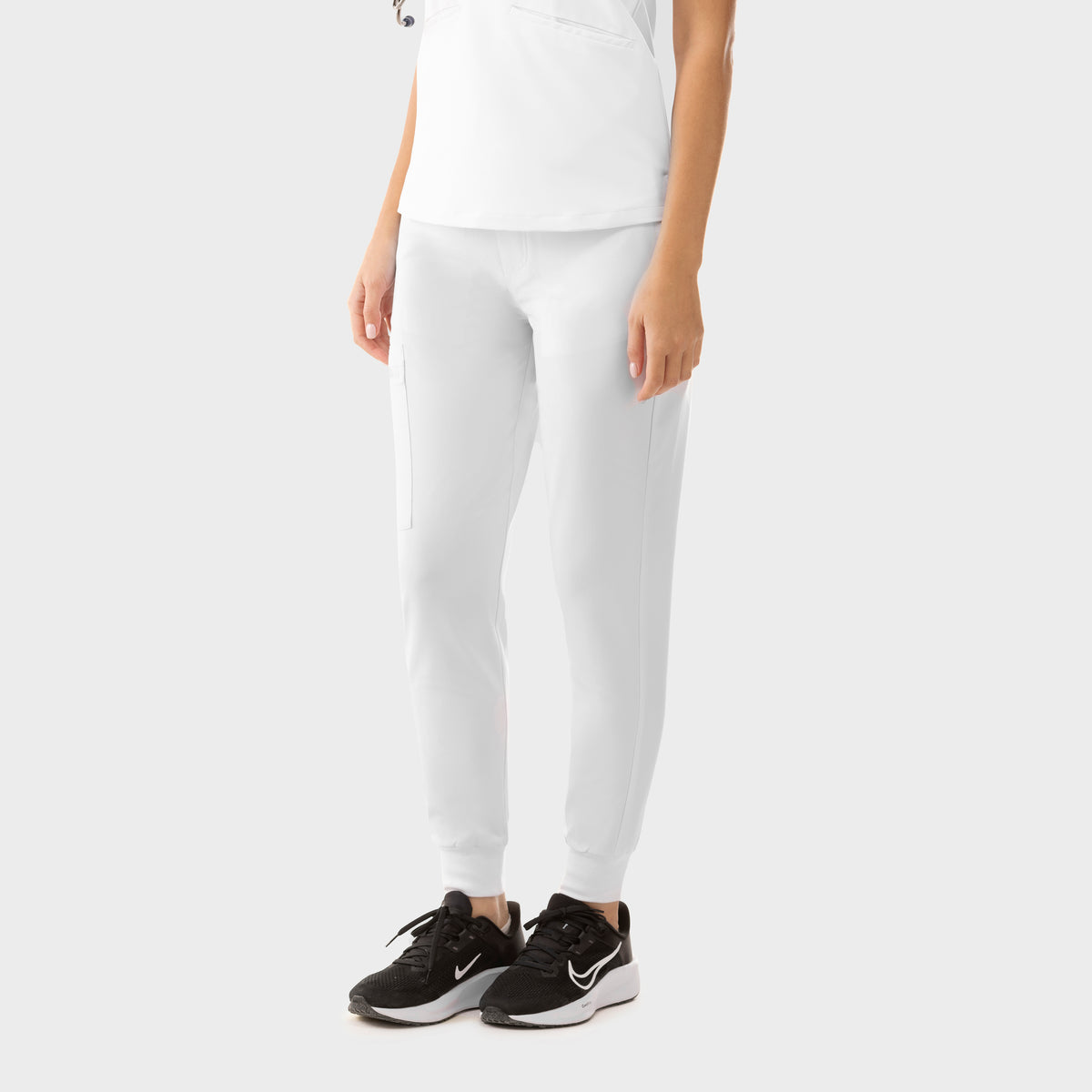 High Waist Joggers White