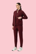 Women's Scrub Jacket Burgundy - Vaayu Scrubs 