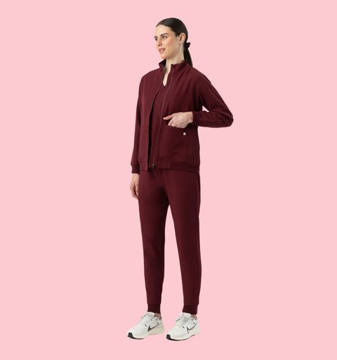 Women's Scrub Jacket Burgundy