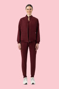Women's Scrub Jacket Burgundy - Vaayu Scrubs 