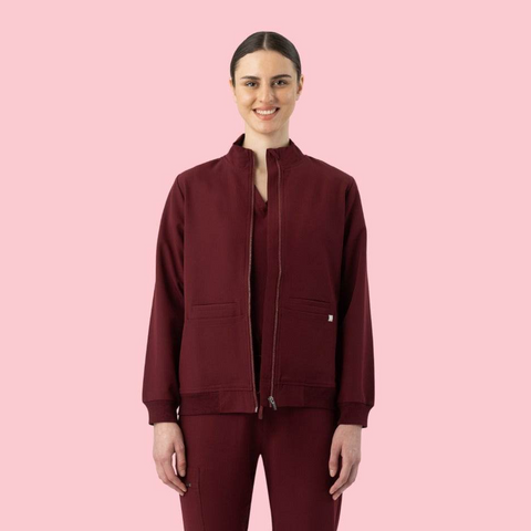 Women's Scrub Jacket Burgundy