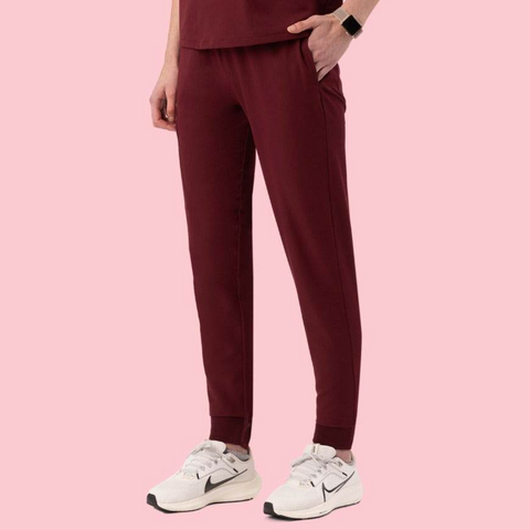 Women's High Waist Joggers Burgundy