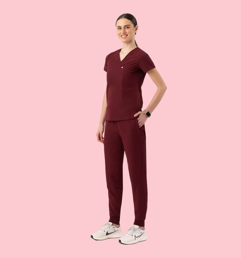 Aura One Pocket Top Burgundy