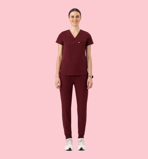Aura One Pocket Top Burgundy
