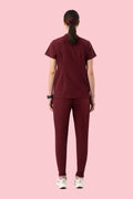 Aura One Pocket Top Burgundy - Vaayu Scrubs 