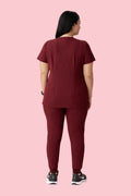 Aura One Pocket Top Burgundy - Vaayu Scrubs 