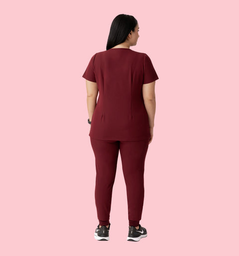 Aura One Pocket Top Burgundy