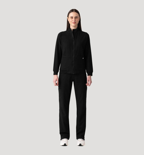 Women's Scrub Jacket Black - Vaayu Scrubs 