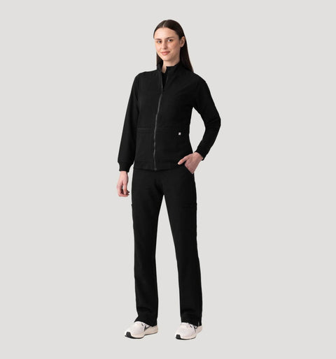 Women's Scrub Jacket Black - Vaayu Scrubs 