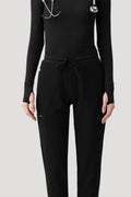 Women's High Waist Joggers Black - Vaayu Scrubs 