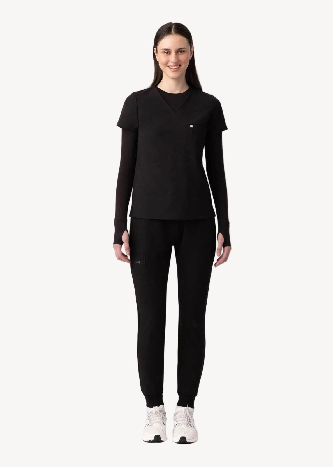 Women's High Waist Joggers Black - Vaayu Scrubs 
