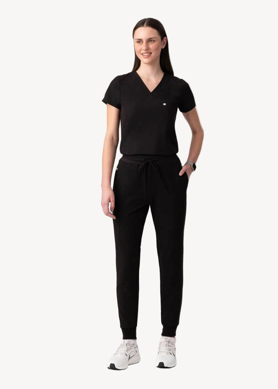 Women's High Waist Joggers Black - Vaayu Scrubs 