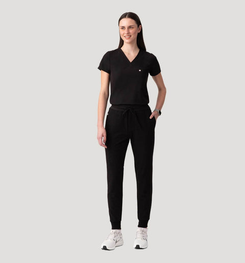 Women's High Waist Joggers Black - Vaayu Scrubs 