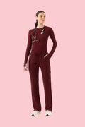 Women's Cargo Pants Burgundy - Vaayu Scrubs 