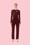 Women's Cargo Pants Burgundy - Vaayu Scrubs 