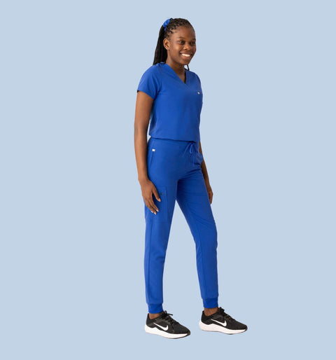 Women's High Waist Joggers Royal Blue - Vaayu Scrubs 