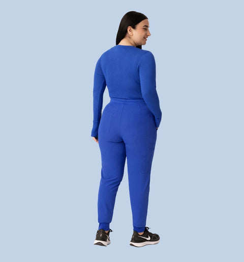 Women's High Waist Joggers Royal Blue - Vaayu Scrubs 