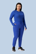 Women's High Waist Joggers Royal Blue - Vaayu Scrubs 