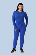 Women's High Waist Joggers Royal Blue - Vaayu Scrubs 
