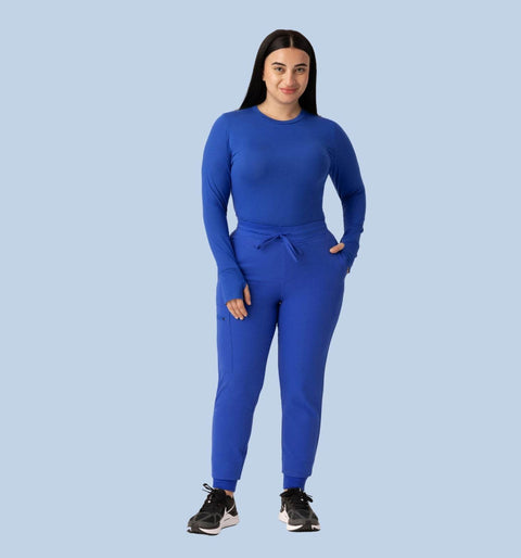 Women's High Waist Joggers Royal Blue - Vaayu Scrubs 