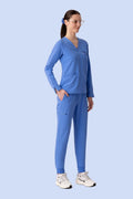 Women's High Waist Joggers Ceil Blue - Vaayu Scrubs 