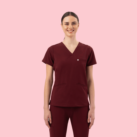 Prana Three Pocket Top Burgundy