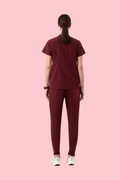 Prana Three Pocket Top Burgundy - Vaayu Scrubs 