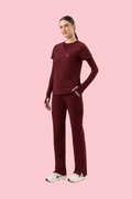 Prana Three Pocket Top Burgundy - Vaayu Scrubs 