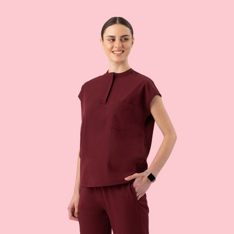 Women's Oversized Top Burgundy