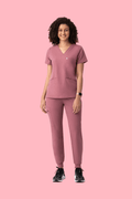 Prana Three Pocket Top Mauve - Vaayu Scrubs 