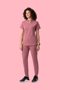 Halo Two Pocket Slim Top Mauve - Vaayu Scrubs 